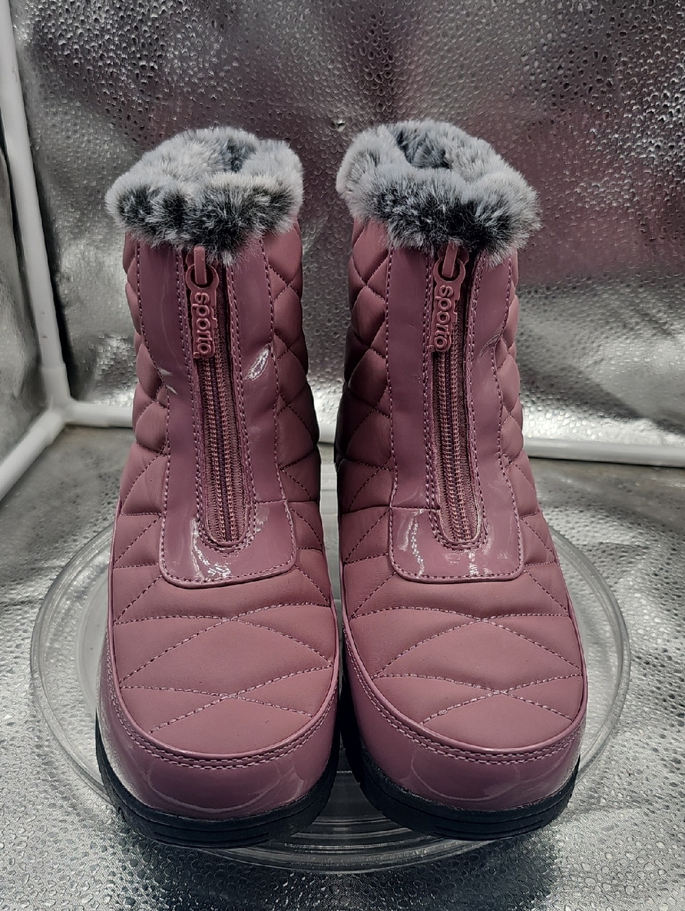 S Pink, Black And Gray Sporto Winter Boots Size 8
